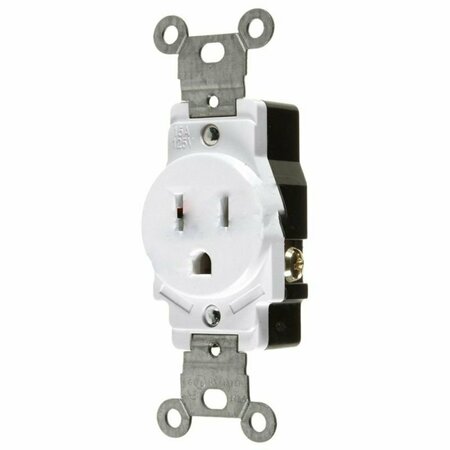 AMERICAN IMAGINATIONS 15 AMP Round White Electrical Receptacle Plastic-Aluminum AI-36861